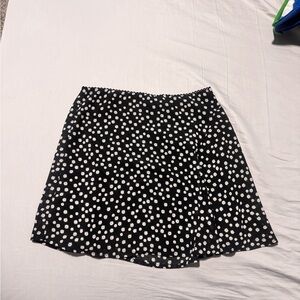Forever 21 Black Skirt with White Floral Pattern